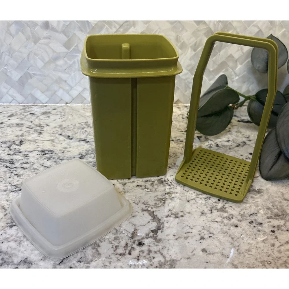 VTG Tupperware Olive Pickle Keeper Pick-a-Deli Avocado Green‎ 3 Piece USA 1330-6